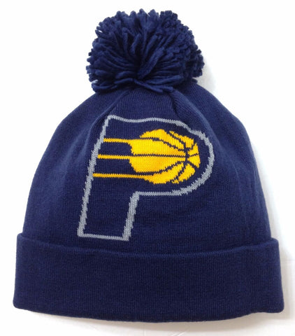 Indiana Pacers Adidas Winter Knit Ski Cuffed Beanie With Pom - Navy