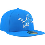 Detroit Lions Authentic Blue Team Logo New Era 59FIFTY Men’s Fitted Hat