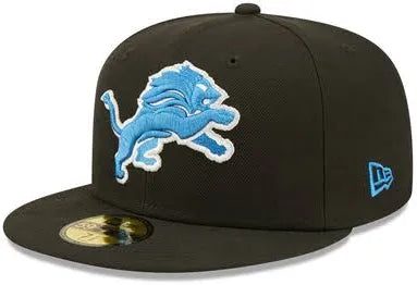 Detroit Lions Authentic Team Logo New Era 59FIFTY Men’s Fitted Hat - Black