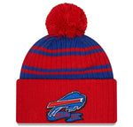 Buffalo Bills Official NFL 2022 Sideline Alternate Sport New Era Cuffed Pom Knit Beanie