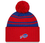 Buffalo Bills Official NFL 2022 Sideline Alternate Sport New Era Cuffed Pom Knit Beanie