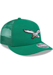 Philadelphia Eagles Throwback Low Profile New Era 9FIFTY Trucker Adjustable Snapback Hat Cap - Kelly Green