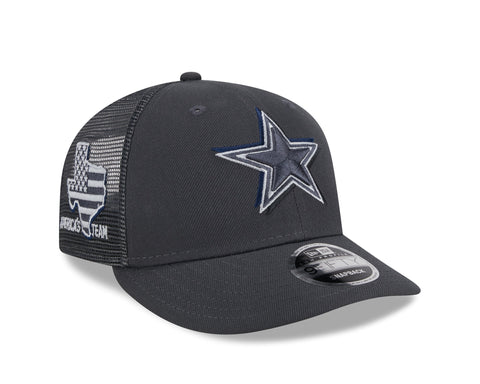 Dallas Cowboys 2024 Charcoal Draft Day New Era 9FIFTY Trucker Snapback Hat Cap