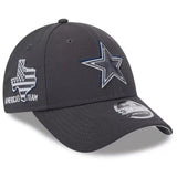 Dallas Cowboys Official NFL 2024 Draft Day Adult Graphite New Era 9FORTY Stretch-Snap Adjustable Hat Cap