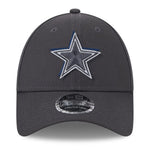 Dallas Cowboys Official NFL 2024 Draft Day Adult Graphite New Era 9FORTY Stretch-Snap Adjustable Hat Cap