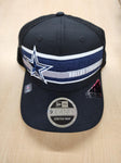 Dallas Cowboys Official NFL Adult Banner Strip New Era 9SEVENTY Adjustable Stretch-Snap Trucker Hat Cap- Black