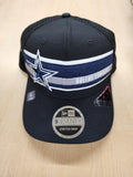 Dallas Cowboys Official NFL Adult Banner Strip New Era 9SEVENTY Adjustable Stretch-Snap Trucker Hat Cap- Black