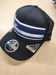 Dallas Cowboys Official NFL Adult Banner Strip New Era 9SEVENTY Adjustable Stretch-Snap Trucker Hat Cap- Black