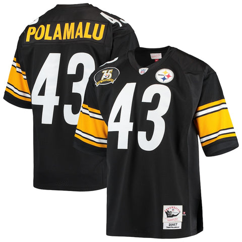 Troy Polamalu Pittsburgh Steelers 2007 Authentic NFL Adult Mitchell & Ness Throwback Retired Stitched Player Jersey