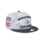 Minnesota Vikings Graphite 2024 Salute To Service New Era 9FIFTY Snapback Hat