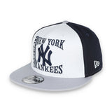 MLB NEW YORK YANKEES NEW ERA RETRO SPORT 9FIFTY SNAPBACK HAT - WHITE/NAVY BLUE