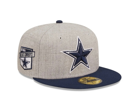 Dallas Cowboys 59FIFTY New Era Heather Gray Fitted Hat- Heather Gray/Navy