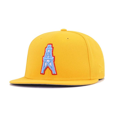 Houston Oilers New Era 59FIFTY Yellow Fitted Hat