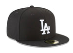 Los Angeles Dodgers New Era Basic Black and White 59FIFTY Fitted Hat