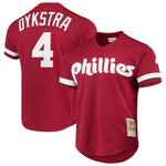 Philadelphia Phillies Lenny Dykstra Mitchell & Ness Cooperstown Collection Pull Over Jersey- Burgundy