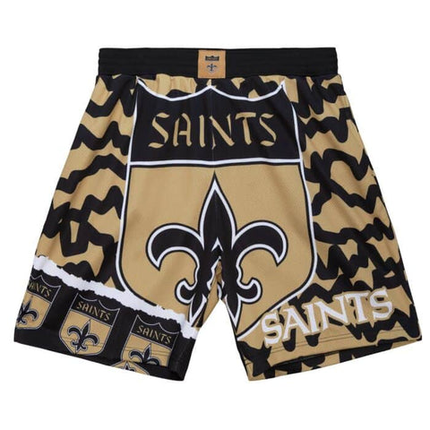 NFL New Orleans Saints Mitchell & Ness Jumbotron 2.0 Sublimated Shorts