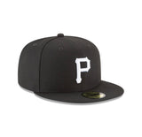 Pittsburgh Pirates New Era Basic 59FIFTY Fitted Black and White Hat