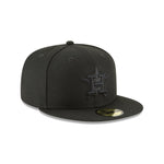 Houston Astros 59FIFTY Black on Black New Era Fitted Hat- Black