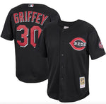 Cincinnati Reds Ken Griffey Jr. Mitchell & Ness Cooperstown Collection Button up Jersey- Black