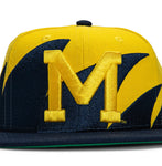 Michigan Wolverines Mitchell & Ness SharkTooth SnapBack - Navy, Yellow