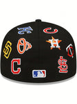 MLB All Over Black 59FIFTY Fitted Hat