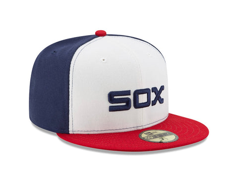 Chicago White Sox New Era, Authentic Collection On-Field 59FIFTY Fitted Hat- White, Red, Navy