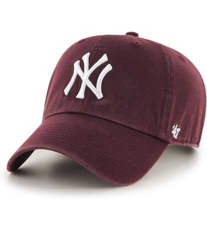 New York Yankees ‘47 Brand Clean Up Maroon Strap Back