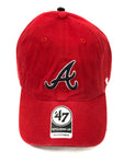 Atlanta Braves RED ‘47 Brand Clean Up Strap Back Cap