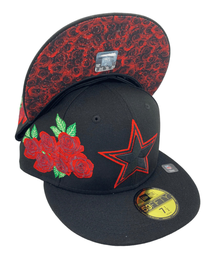 Dallas Cowboys Exclusive Roses 59FIFTY Fitted Hat-Black/Red – All
