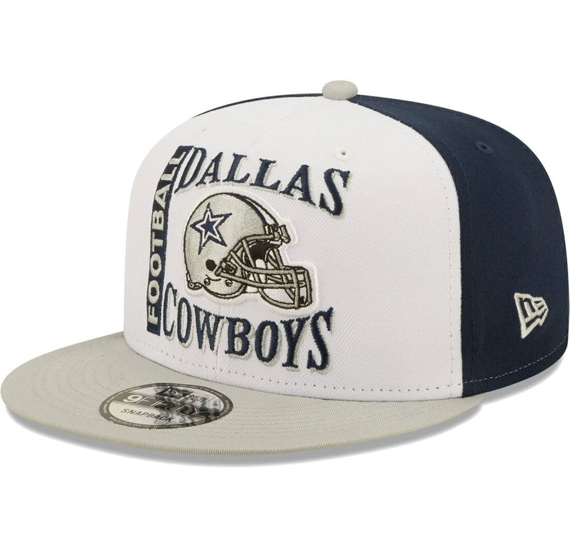 Dallas Cowboys New Era 9FIFTY Blue/Grey Stencil Snapback Hat - Sports Addict