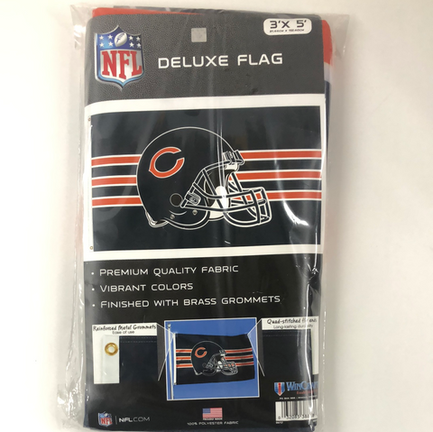 Chicago Bears NFL 3x5 Helmet deluxe flag with brass grommets