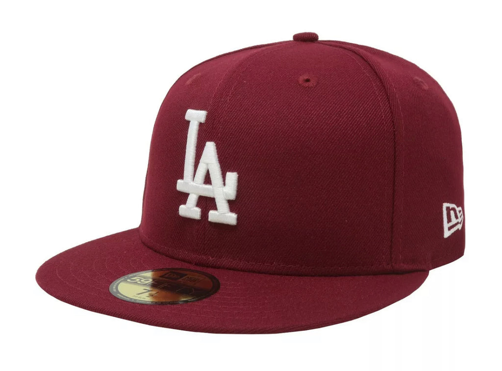 Los Angeles Dodgers Fitted New Era 59Fifty White Logo Cap Hat Burgundy –  THE 4TH QUARTER