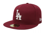 Los Angeles Dodgers New Era 59FIFTY Fitted Hat-Burgundy/ White Logo