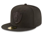 Las Vegas Raiders Black On Black 59FIFTY Fitted Hat