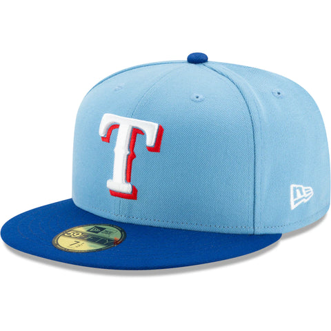 Texas Rangers New Era Game Authentic Collection On-Field 59FIFTY Fitted Hat - Baby Blue/Royal Blue