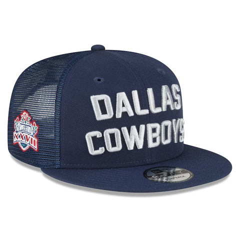 Dallas Cowboys New Era 9FIFTY Stacked Trucker SnapBack - Navy