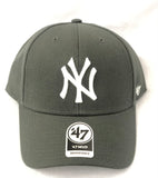 New York Yankees “GREY” ‘47 Brand MVP Velcro Strap Back