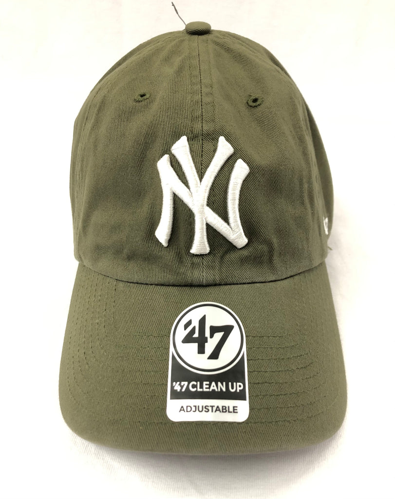 New York Yankees Olive Green '47 Brand Clean Up Strap Back Hat